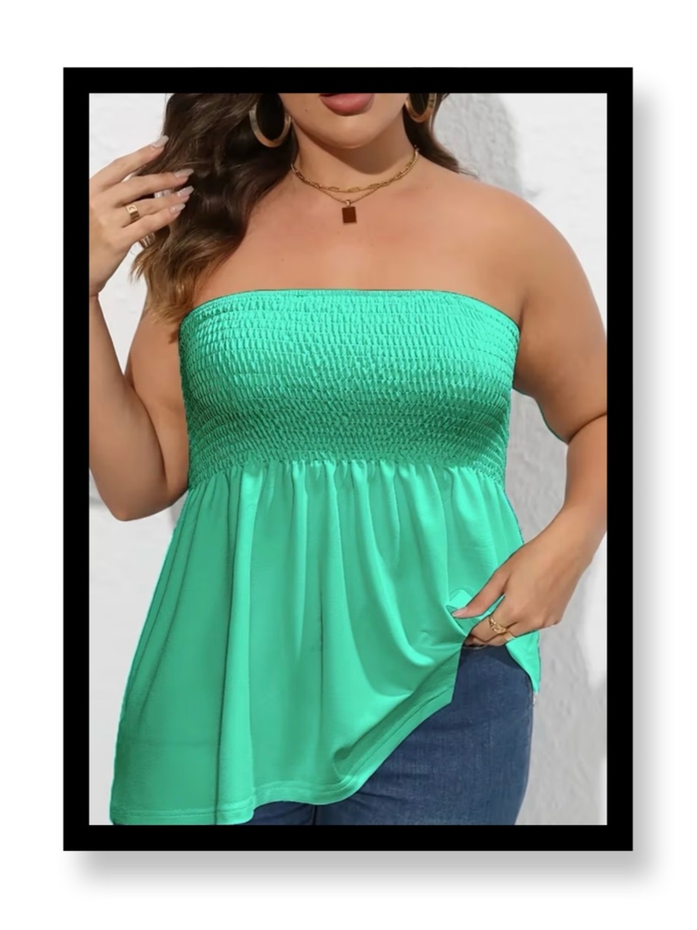 NWT-Women’s Plus Size Chiffon Off Shoulder Crop Tank Top - Mint Green